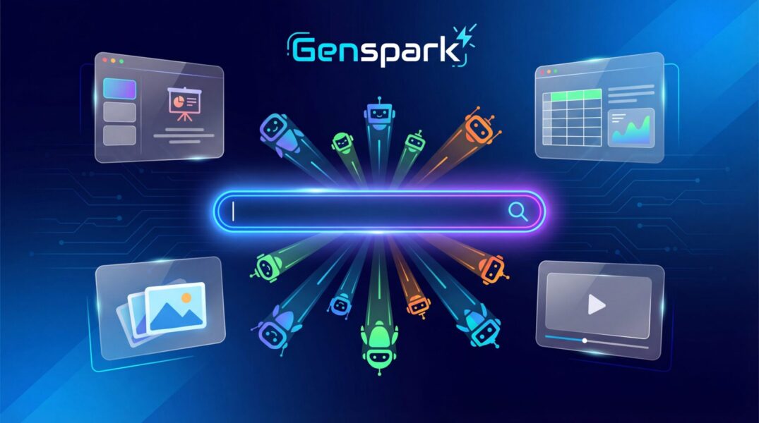 nano-banana-proでGenspark風のフラットデザインイラスト