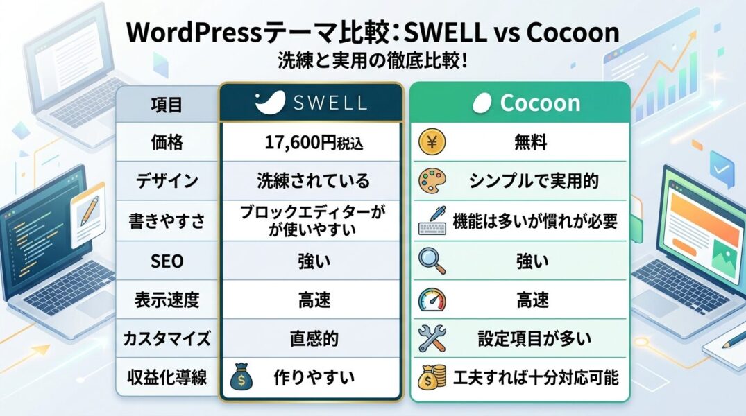 SWELL vs Cocoon の2カラム比較