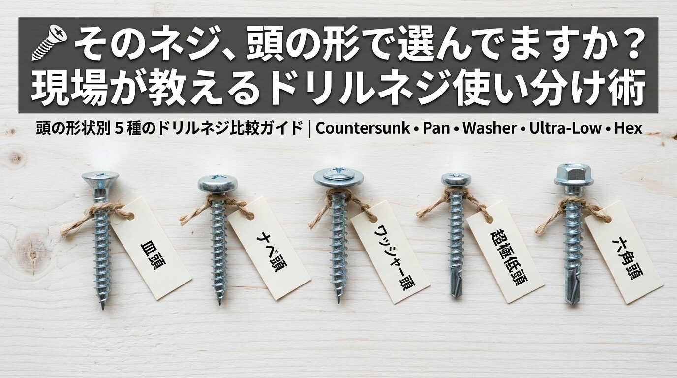 ドリルネジは「頭の形」で選べ｜種類と使い分けを現場目線で解説