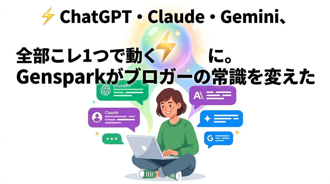 【Genspark】AIツール迷子が終わる。ブロガーが「コレ1つ」に決めた理由