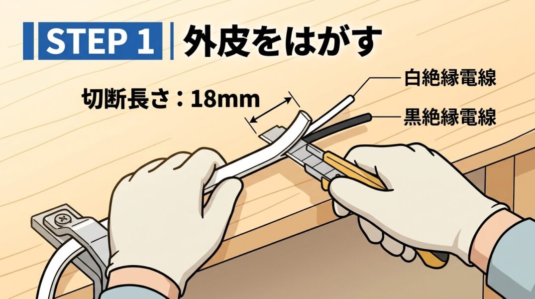 外皮をはがす - シンプルな線画で外皮カット作業
