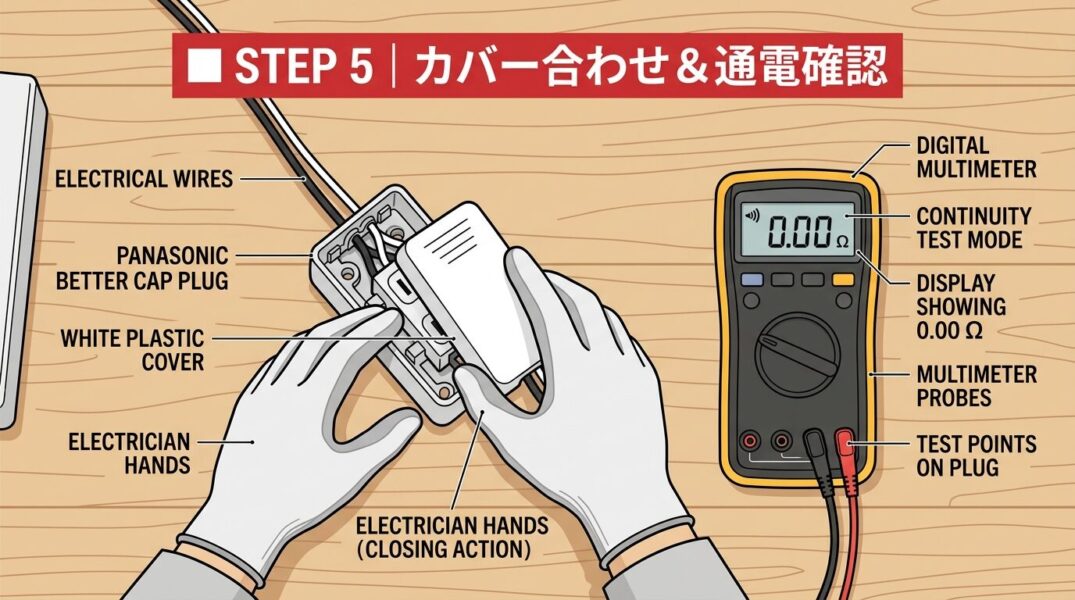 カバー合わせ＆通電確認 - 最終組立と検査図解