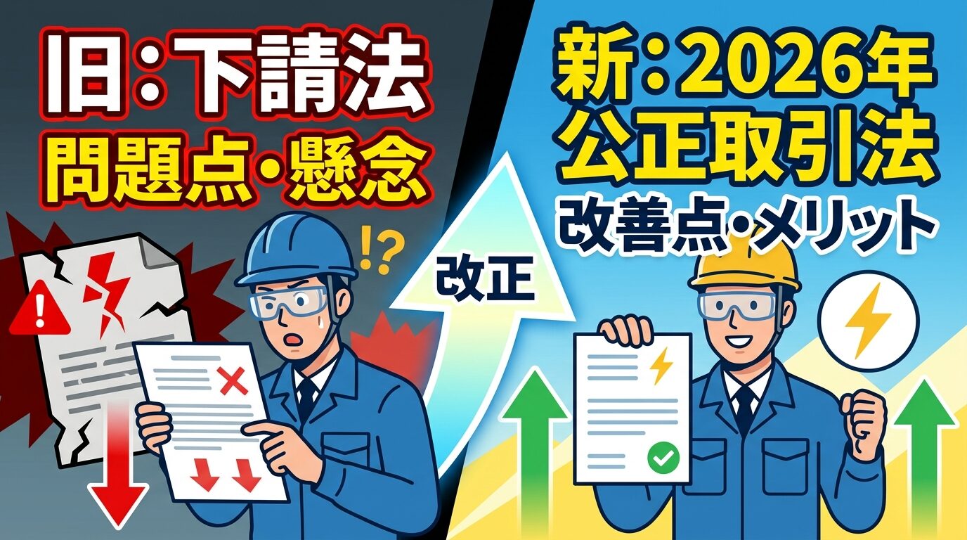 下請法が「取適法」に変わった！2026年改正を電気工事業者向けにわかりやすく解説