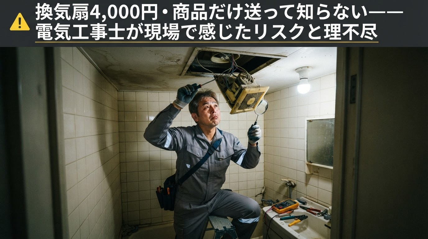 🔧 換気扇交換4,000円の闇──「知らない」の一言で職人の怒りが爆発した